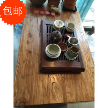 包邮 定制吧台办公桌面餐桌台面飘窗守驹木大板直销 老榆木台面