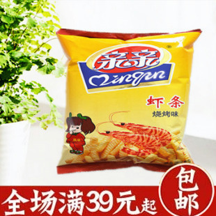 80后经典怀旧 亲亲虾条 烧烤味 膨化食品休闲零食 鲜香松脆 26g
