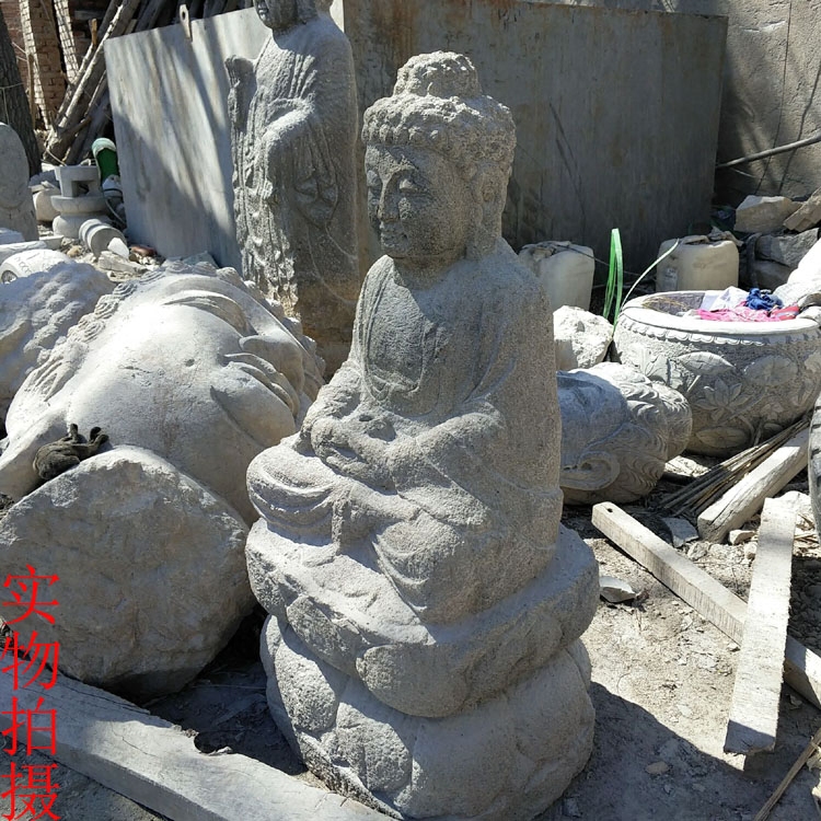 石雕坐佛石头站佛佛头佛像和尚青石仿古做旧辟邪寺庙摆件厂家直销