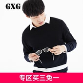 黑色长袖 61120363 圆领针织衫 男士 GXG男装