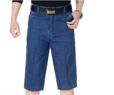 夏季中年大码男士30-35-40岁牛仔短裤中裤中老