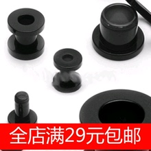 30毫米 钛黑钢耳环耳饰钛钢中空心滑轮扩耳器耳扩工字管