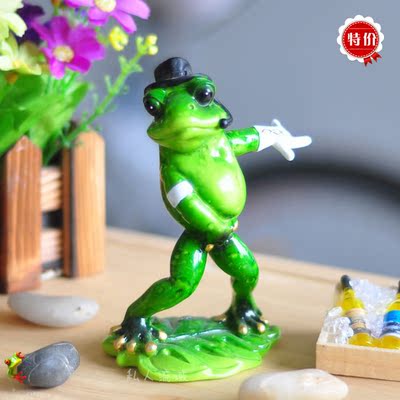 节操蛙杰克逊人物摆件小青蛙可爱家居迷你装饰礼品个性mj太空舞步