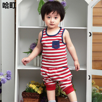 宝宝背心夏女1-3纯棉内衣上衣服彩棉吸汗无袖