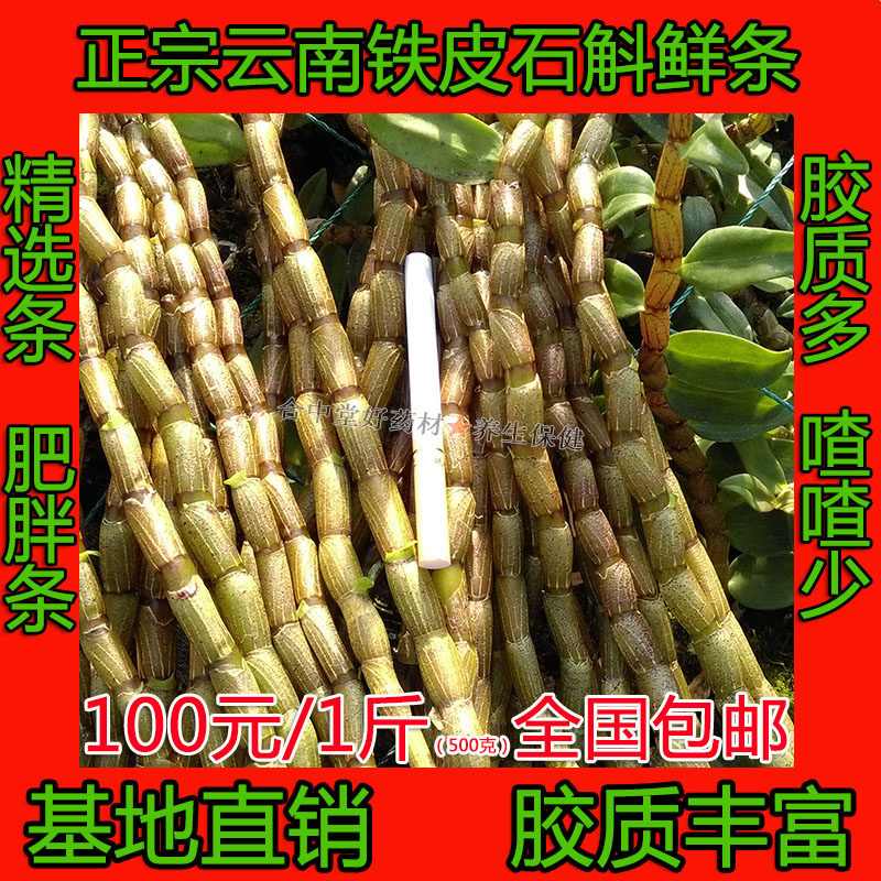 精选云南铁皮石斛鲜老条三年新鲜石斛500g新鲜仿野生霍山滋补枫斗