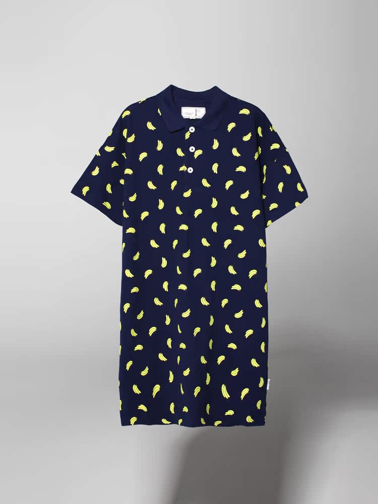 ocoolate2015新款香蕉图案印花T恤女中长款p