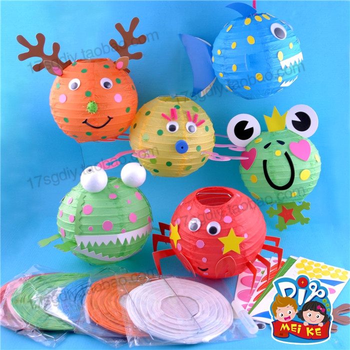 6寸动物灯笼元宵节日礼物早教益智幼儿园儿童手工diy制作材料创意