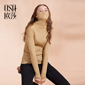D16006 毛针织衫 显瘦纯色高领长袖 OSA欧莎冬修身