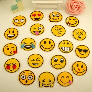emoji花墙复制,emoji拼凑的大型图案 emoji表情卡通布贴儿童补丁贴布衣服补贴花裤子时尚修补刺绣笑脸