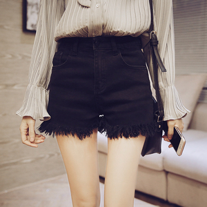 毛边流苏牛仔短裤