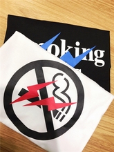 kills陈冠希短袖 藤原浩x联名闪电刺绣印花T恤男女 fr2兔子smoking