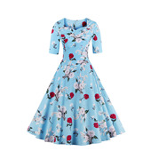 Size Vestidos Plus summer Dress Vintage 欧美连衣裙蓬蓬裙