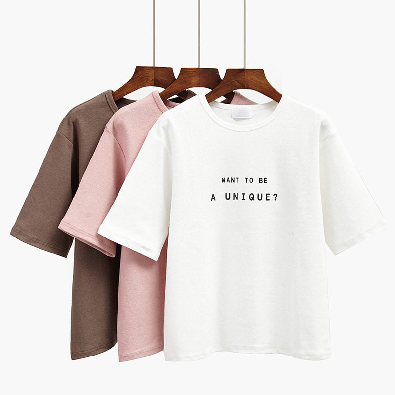 澳斯芭尔韩国2016新款韩版字母印花短袖t恤女夏季宽松女装上衣
