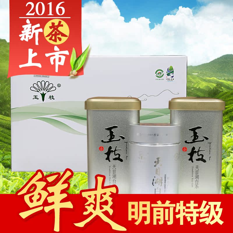 2016新茶春茶明前茶溧阳天目湖白茶玉枝白茶125g礼盒送礼