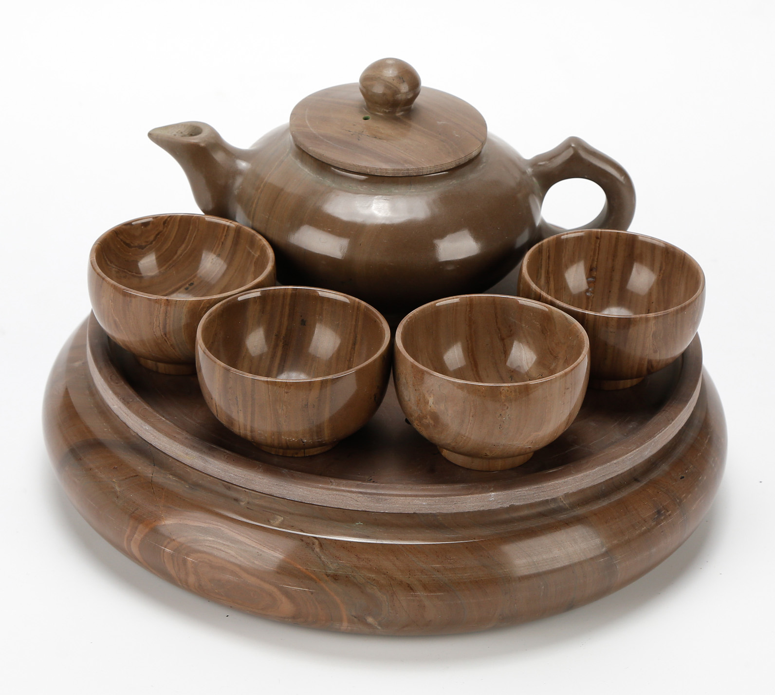 天匠紫檀木鱼石 功夫茶具  茶壶送父母亲友创意定制刻字