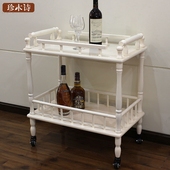移动餐车置物架守就瞥蹬肥桨咨酒水车蛋糕厨房家用茶水车餐边桌