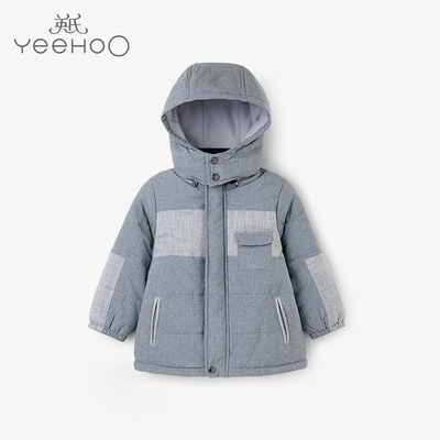 英氏男童保暖外套婴儿衣服男宝宝夹棉加厚棉服