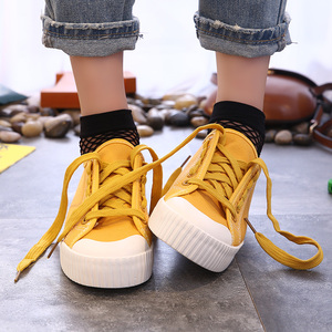 休闲厚底系带帆布鞋