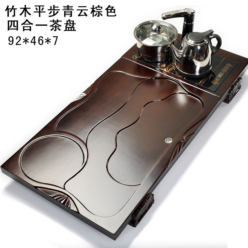 申诚 特价功夫茶盘实木 柯木大小号茶台茶具茶海 自动排水