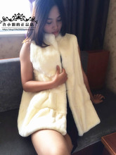 立领裙摆女 包邮 獭兔毛背心马甲中长款 正宗海宁皮草2015秋冬新款