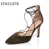9UE40AK7 羊绒皮女中空凉鞋 思加图2017年春季专柜同款 STACCATO