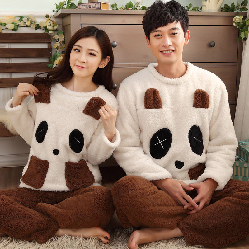 [2015爆款]情侣<em>睡衣</em>秋冬 <em>时尚</em>加厚法兰绒<em>长袖</em>女