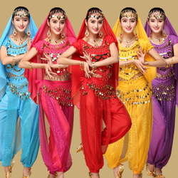 印度舞蹈服装女装2017新款性感肚皮舞套装现代民族风演出服成人女