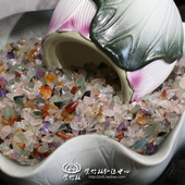 藏碎宝石天然混合水晶绿松石白水晶黄水晶 佛教曼扎七宝石装