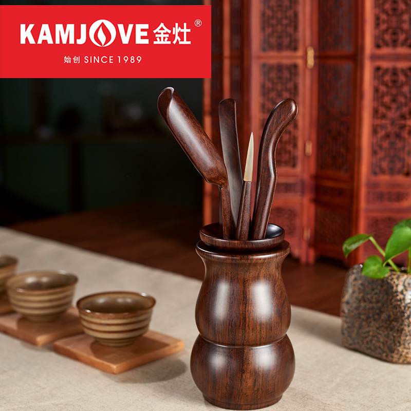 KAMJOVE/金灶 黑檀木茶道六君子套装 茶道茶夹杯夹 功夫茶具配件