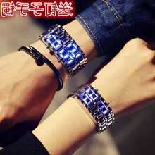 韩版简约创意智能led夜光发光潮男表个性女学生exo手链情侣手表
