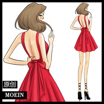 [限时促销] 露背连衣裙大蝴蝶结复古短裙显瘦a字裙无袖吊带沙滩裙礼服
