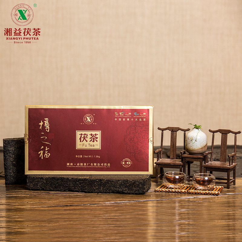 2011年黑茶老茶樽之福1.8KG湘益茯茶金花湖南益阳安化黑茶