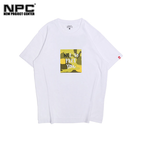 npc李晨潮牌mlgb朱敬一系列艺术书法字短袖情侣款半袖t恤