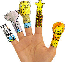 手指玩具 5款一套 可爱小动物套指 儿童益智diy手工3d立体纸模型