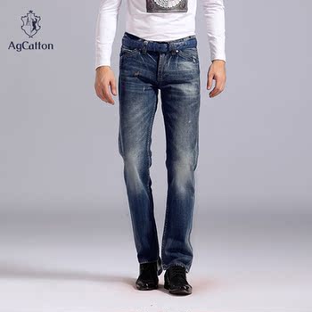 欧洲站潮牌牛仔裤纯棉品牌男装直筒裤子长裤商