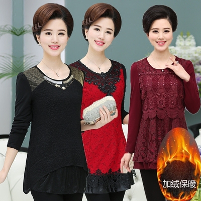 中老年女装秋冬长袖连衣裙中年人妈妈装40-50