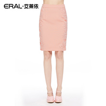 ERAL/艾莱依韩版高腰通勤纯色包臀裙春半身裙37010-ECAA图片
