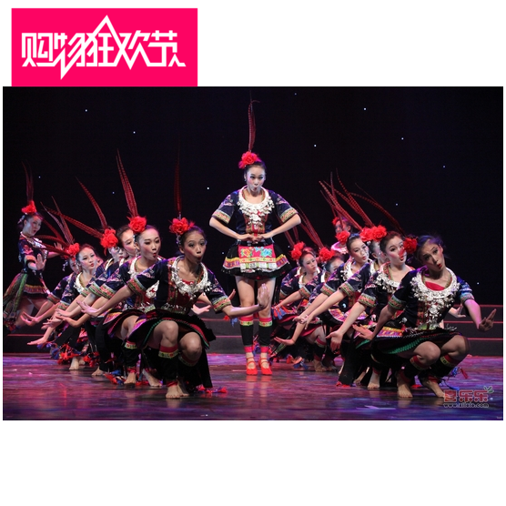 2016新款锦鸡炫美苗族服装女侗族土家族表演服演出服舞蹈服女装