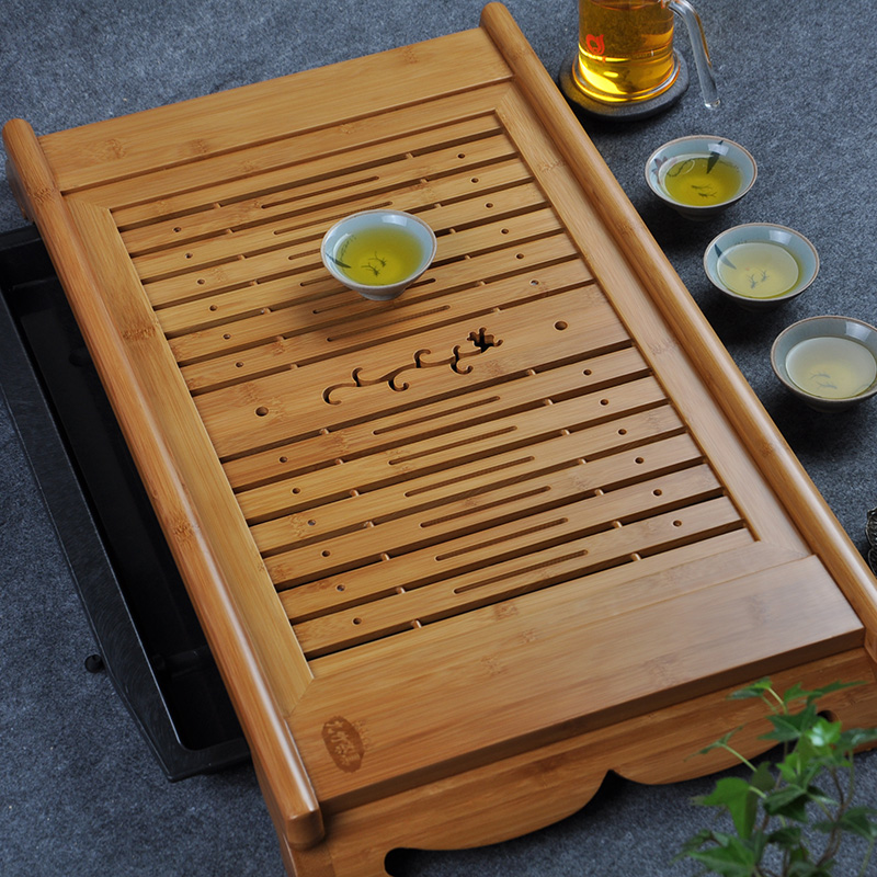 竹制茶盘茶托盘竹茶奉大号茶海排水孟竹茶几竹茶台办公茶具竹特价
