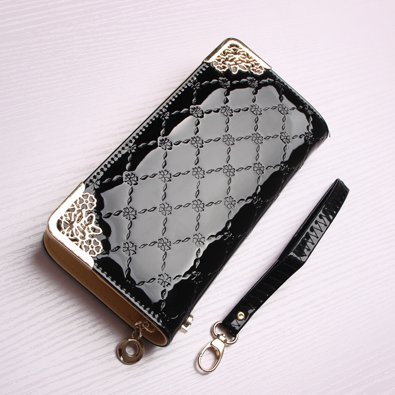 新款2015韩版印花女士钱包时尚女式包长款手拿插卡拉链包钱夹包邮