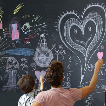 儿童涂鸦画画黑板墙贴可移除可擦写字贴纸自粘