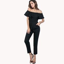 Women Overalls Jumpsuits 荷叶边性感连衣裤 Romper 长裤 连身裤