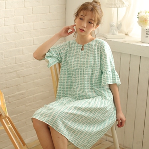 甜美荷叶边家居裙