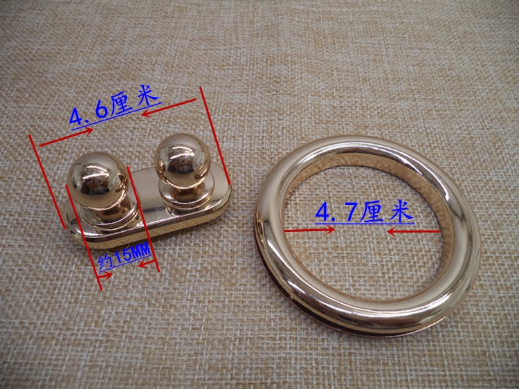 包包五金配件锁扣女包锁配件皮包卡锁弹簧锁金属圆环装饰锁