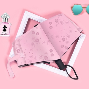 两用三折叠黑胶晴雨伞