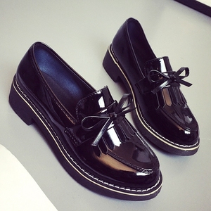 中跟单鞋加绒小皮鞋