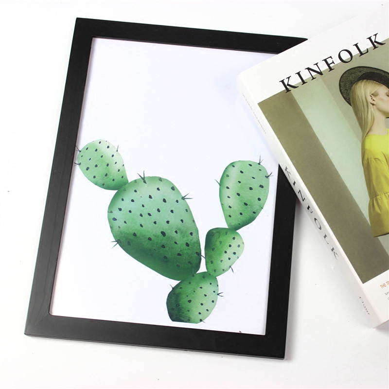 chic韩国ins北欧简约仙人掌植物装饰画相框拍摄拍照摆拍背景