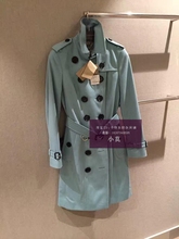 5.29更新 burberry/博柏利 天蓝色羊绒女士中长款风衣代购正品