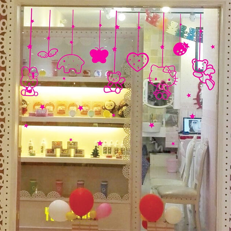 玻璃门贴店铺橱窗贴 母婴儿童服装玩具店幼儿园早教中心装饰墙贴