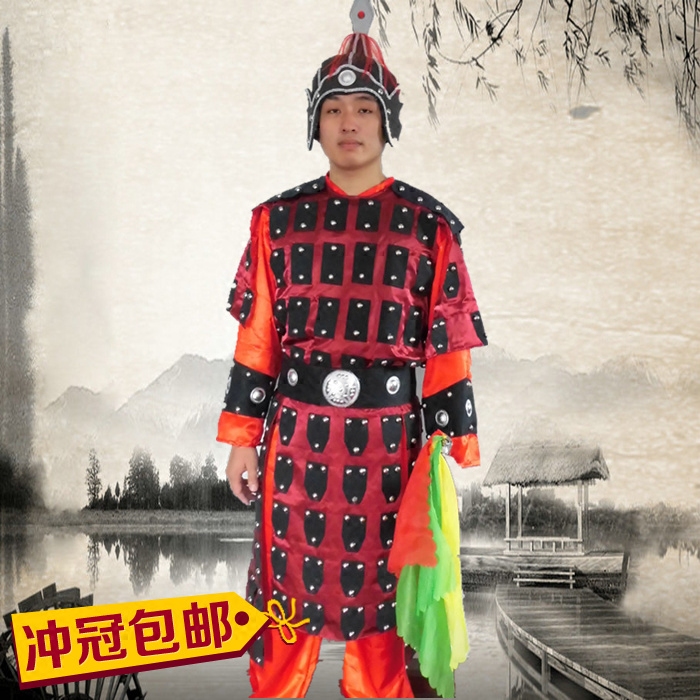 古代士兵服装男古装盔甲戏曲表演服装花木兰服装将军服汉服出租